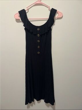 francesca's black and gold dress Black One Shoulder Maxi Dress main image 1